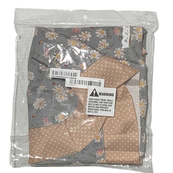 Apron Retro Bib Style Adjustable Waist Tie Ruffle Floral Polka Dot Womens Blue - Picture 11 of 16